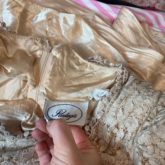 Pantagis vintage 80s Union made lace cottage dress - Picture 5 of 7